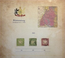 K&ouml;nigreich W&uuml;rttemberg 1863. Aus Nachlass. 25a, 25b, 26d. F&uuml;r den Spezialisten.