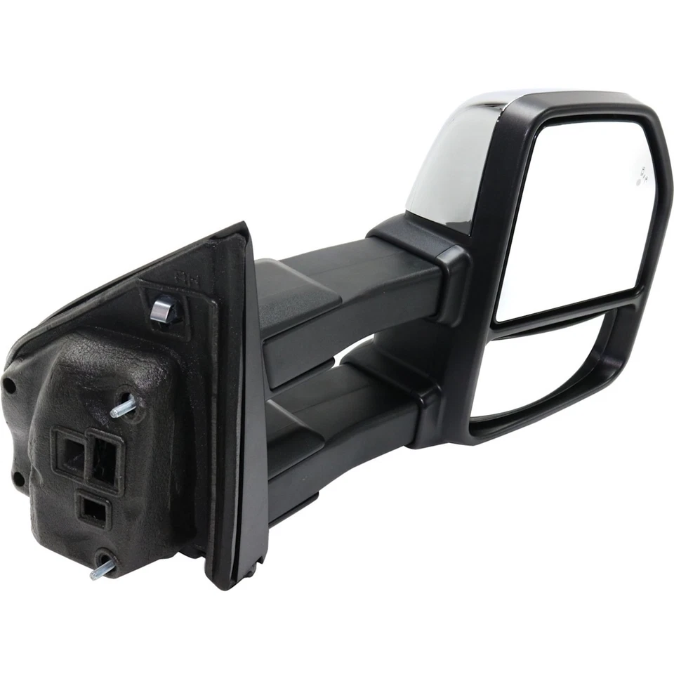 Tow Mirror Set For 2015-2018 Ford F150 Left and Right Power Fold Textured Chrome Foto 4 de 4