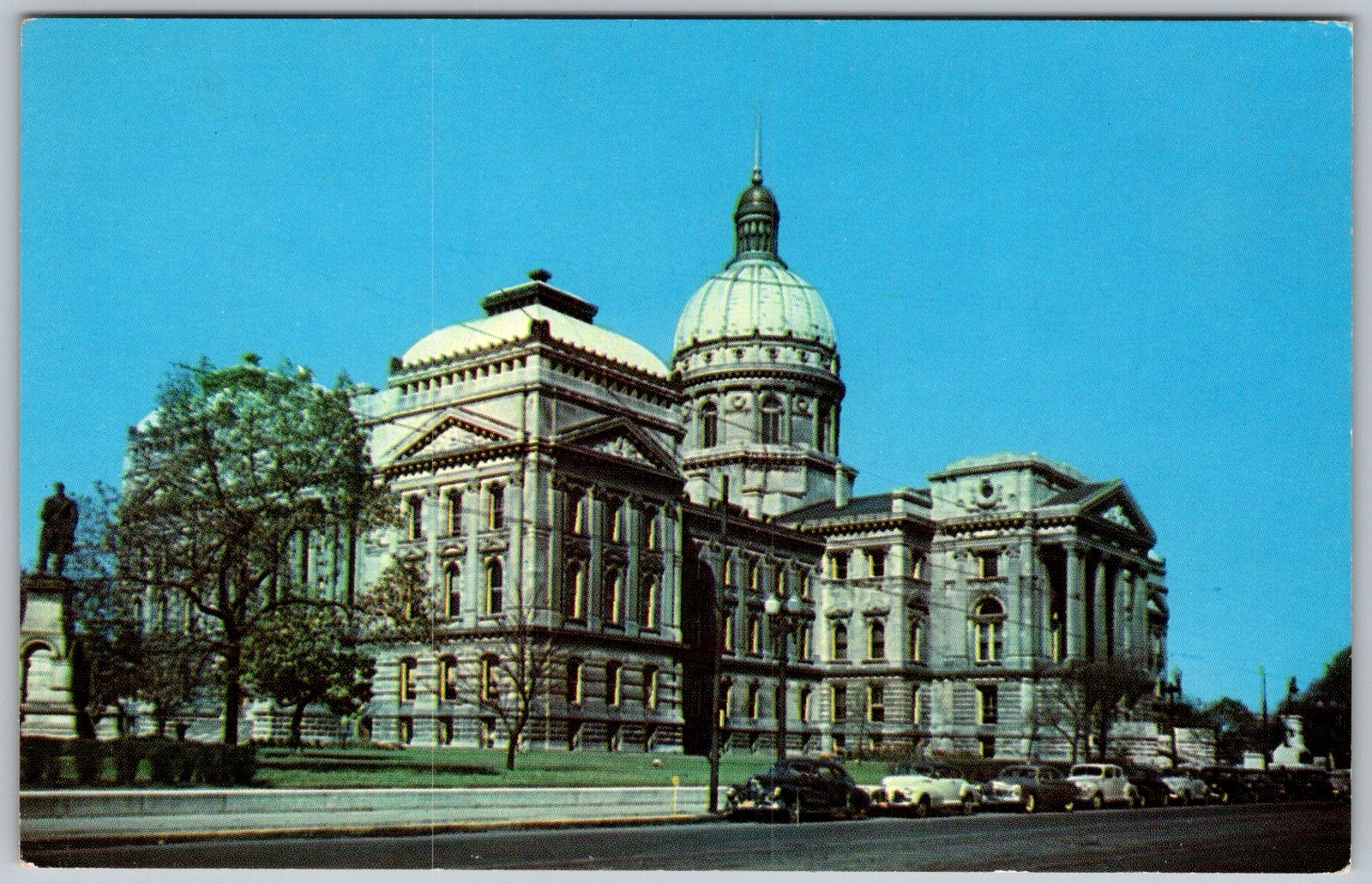 Vtg Postcard State House Capitol Dome Indianapolis, 1950s