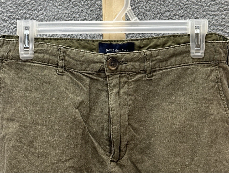 Pantalones Cortos Jachs New York Para Hombre 38 Mezcla de Lino Verde Oliva Foto 4 de 4