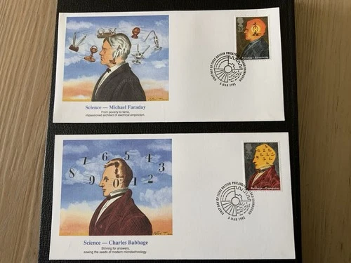 Great Britain 1991 #1360-1363 Scientists & Inventions - 5 Fleetwood FDCs