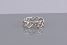 Sterling Silver 7mm Wavy Triple Open Weave Over Under Band Ring 925 Sz: 8