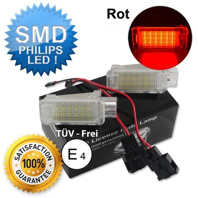 2x LED INNENRAUM FUßRAUM KOFFERRAUM TÜRLICHT BELEUCHTUNG FÜR VW GOLF 5 6 7 POLO