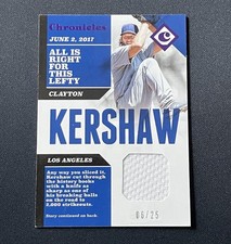 Clayton Kershaw 2017 Panini Chronicles Swatches Jersey Purple Parallel #/25 SP