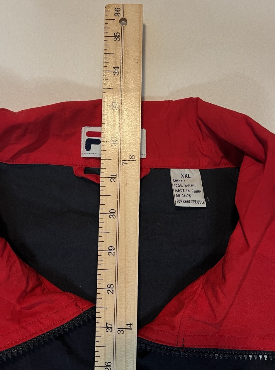 Vintage FILA XXL 90s Pullover Windbreaker Jacket Blue Red Half-Zip Logo Nylon image 9