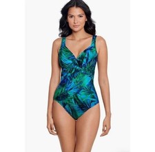 Miraclesuit Women's Palm Reeder Oceanus Tummy-Control One-Piece Swimsuit 8