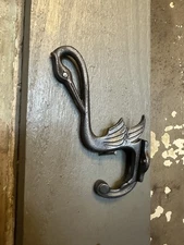 Beautiful Art Nouveau Style Swan Wall Hanger Hook - Art Deco Antique Crane
