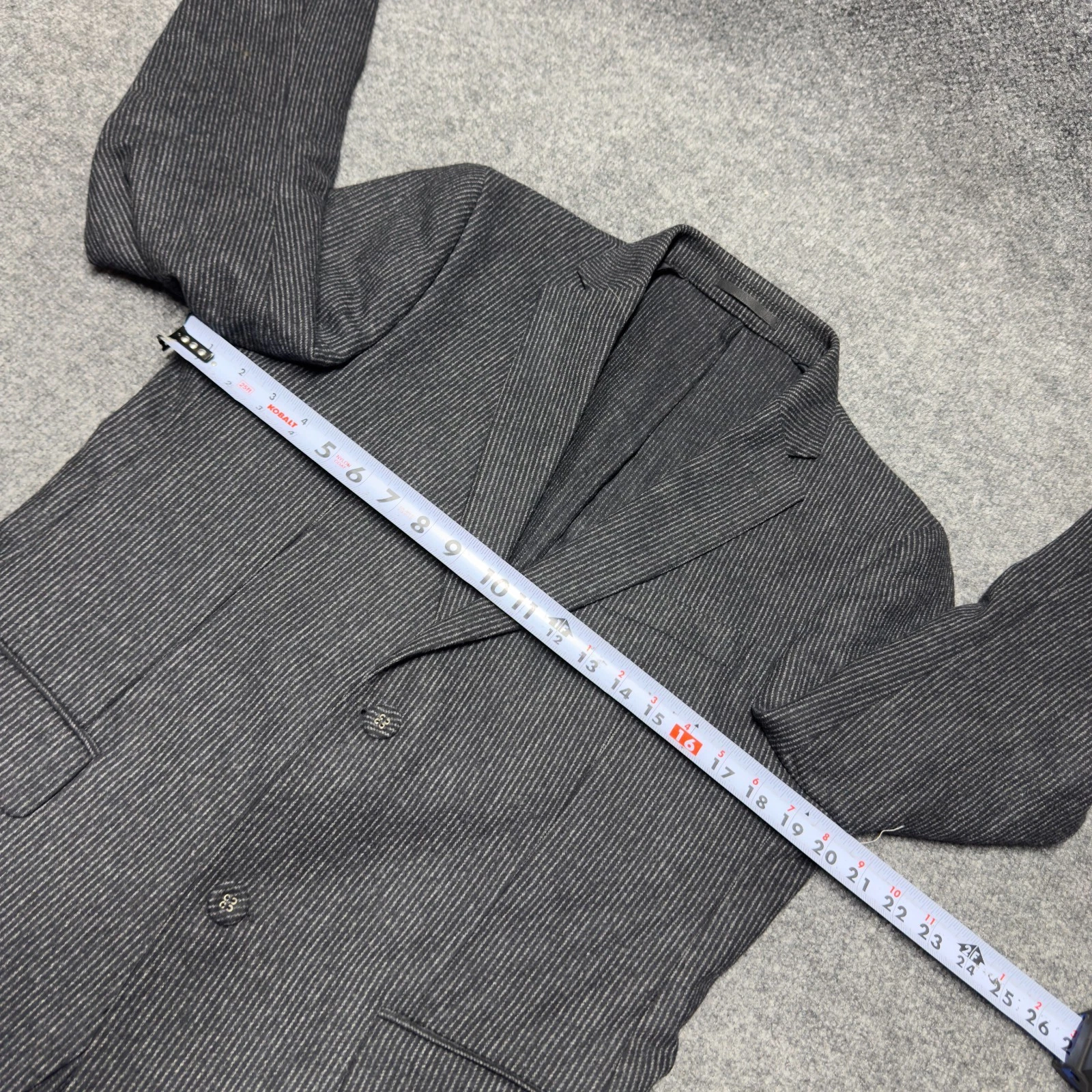 Officine Générale 100% Wool Chalkstripe Jacket Sport Blazer Men EU 50 US 40 Gray image 9