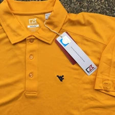 West Virginia Mountaineers Polo Shirt Mens Golf Cutter Buck WVU NWT Vtg Sz 2XL