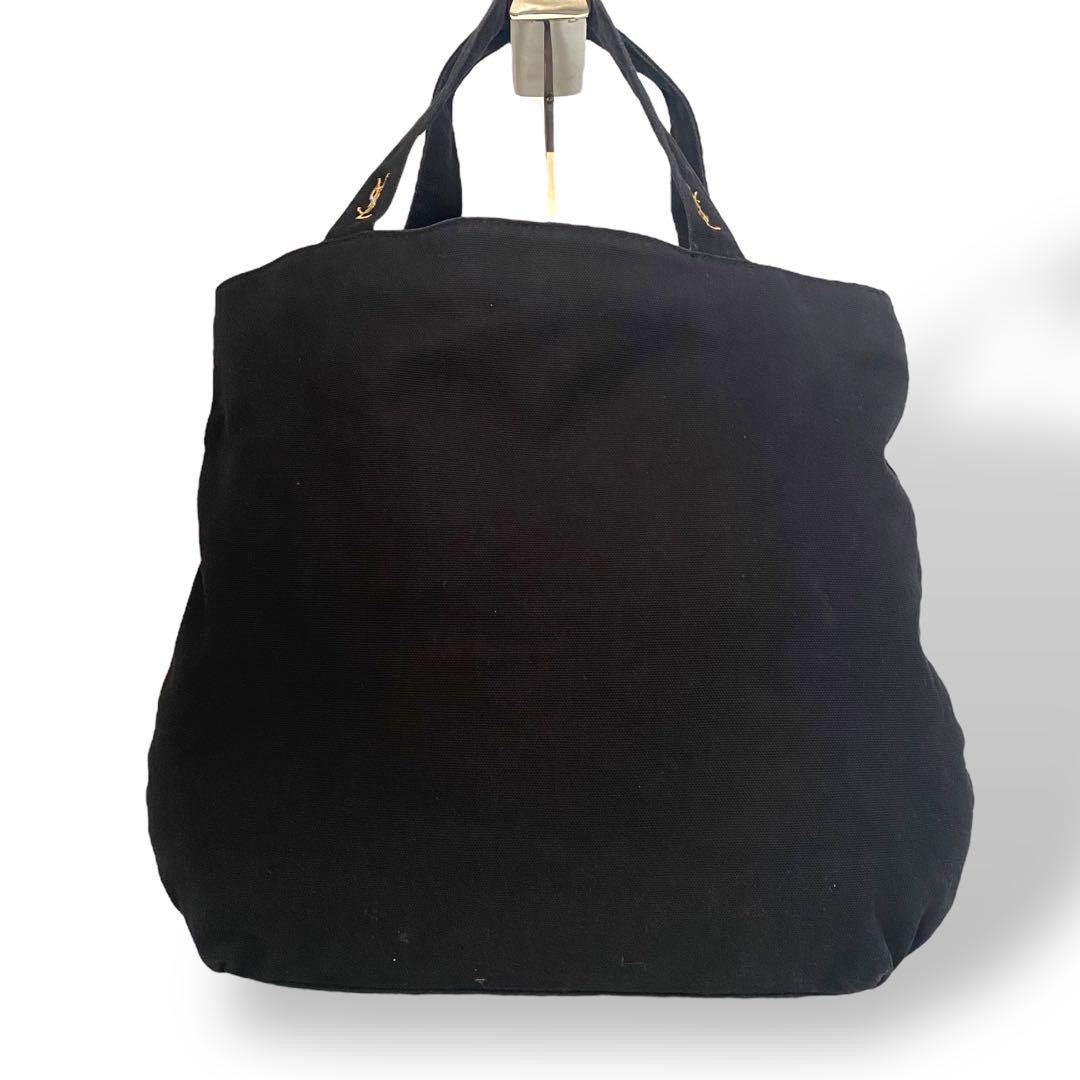 Borsa tote Yves Saint Laurent tela nera novità importazione Giappone rara