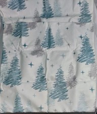 Two Christmas Throw Pillow Covers Blue  Gray Trees 18x18 Inches With Zipper F1