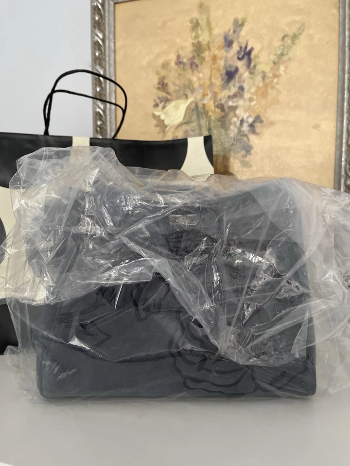 NWT KATE SPADE Phoebe Suede Embroidered Medium Top Handle Bag In Blazer Blue - Image 3 of 4