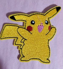 Pikachu Pokemon Sew or Iron On Embroidered Applique Patch 2.5 X 2.5"