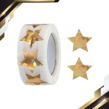1 Roll Laser Star Stickers 1 Inch DIY Adhesive Sparkling Labels 500 Count/Roll