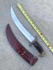 Vtg. Jaws 722 Curved 440 Stainless Steel Sword Knife with Alligator Style Sheath — photo 2