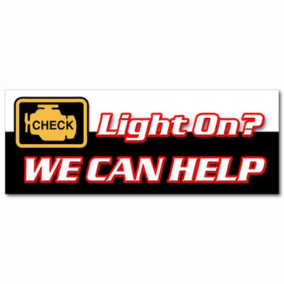 CHECK ENGINE LIGHT DECAL sticker warning sensor repair maintenance