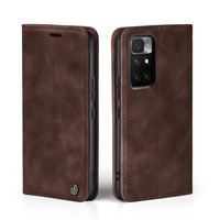 Handy HüLle FüR Xiaomi Redmi 10 Klapp Magnet Smartphone Cover Case Braun