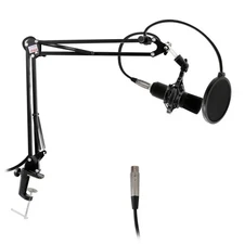 Pyle Suspension Boom Microphone Stand & Simple Clamp-Style Installation PMKSH01