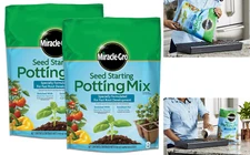 16 Qt. Miracle-Gro Seed Starting Potting Soil Mix for Fast Root, 2 Bags of 8 Qt.