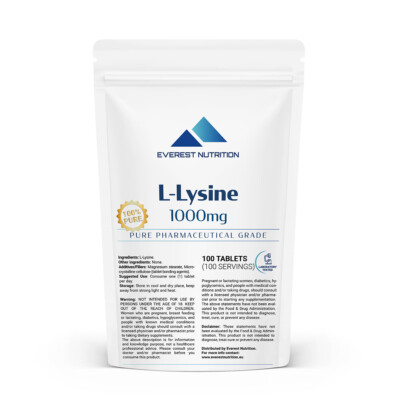 L-Lysine 1000mg Tab   Essential Amino Acid for Collagen, Bone & Immune Support