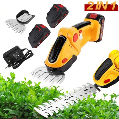 Handheld Cordless Grass Shear Shrubbery Trimmer 2IN-1 Hedge Shears/Grass Cutters