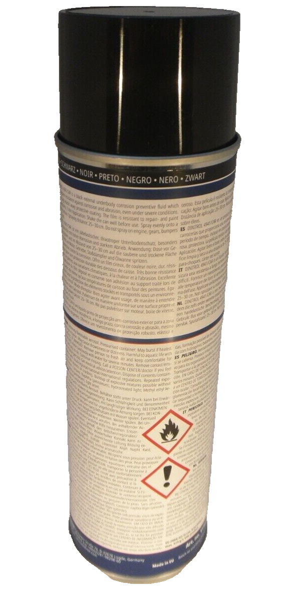 2 Aérosols Cire Automobile Dinitrol 4941 Noir 500 Ml - Protection Soubassement Carrosserie Anti-Corrosion Robuste