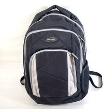 Targus Black Gray Laptop Backpack Adjustable Straps Zip Closure