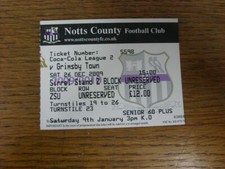 26/12/2009 Ticket: Notts County v Grimsby Town  . For UK orders shipping is FREE