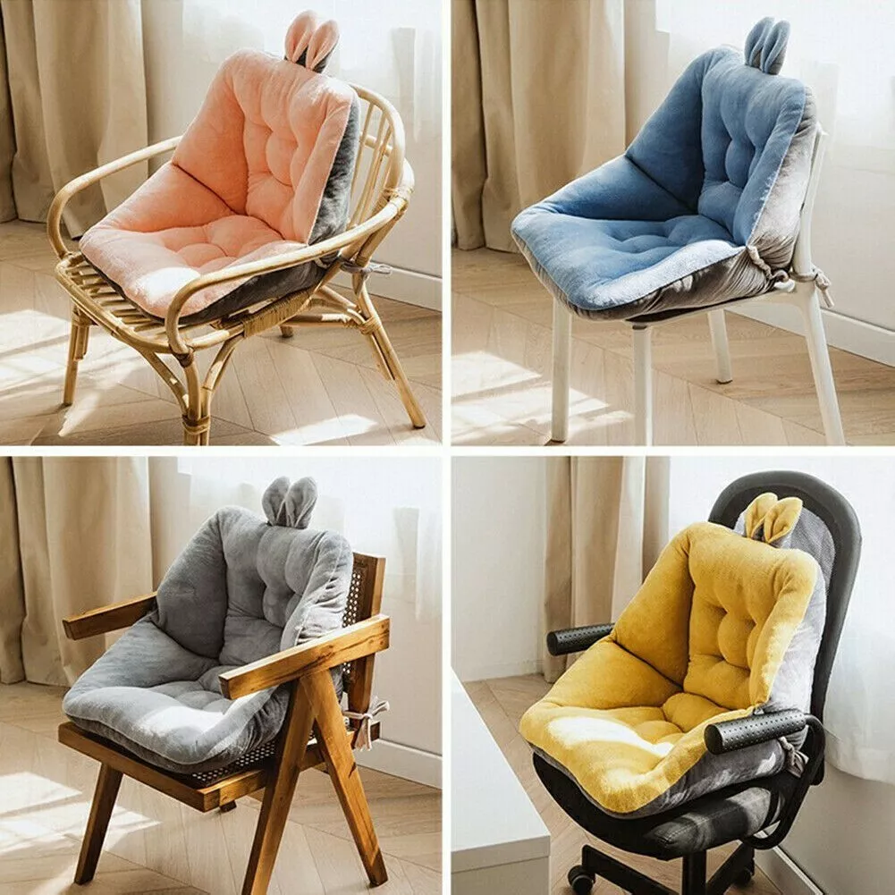 One-Piece Folding Back and Seat Cushions Fleece Warm Chair Pad Semi-Enclosed