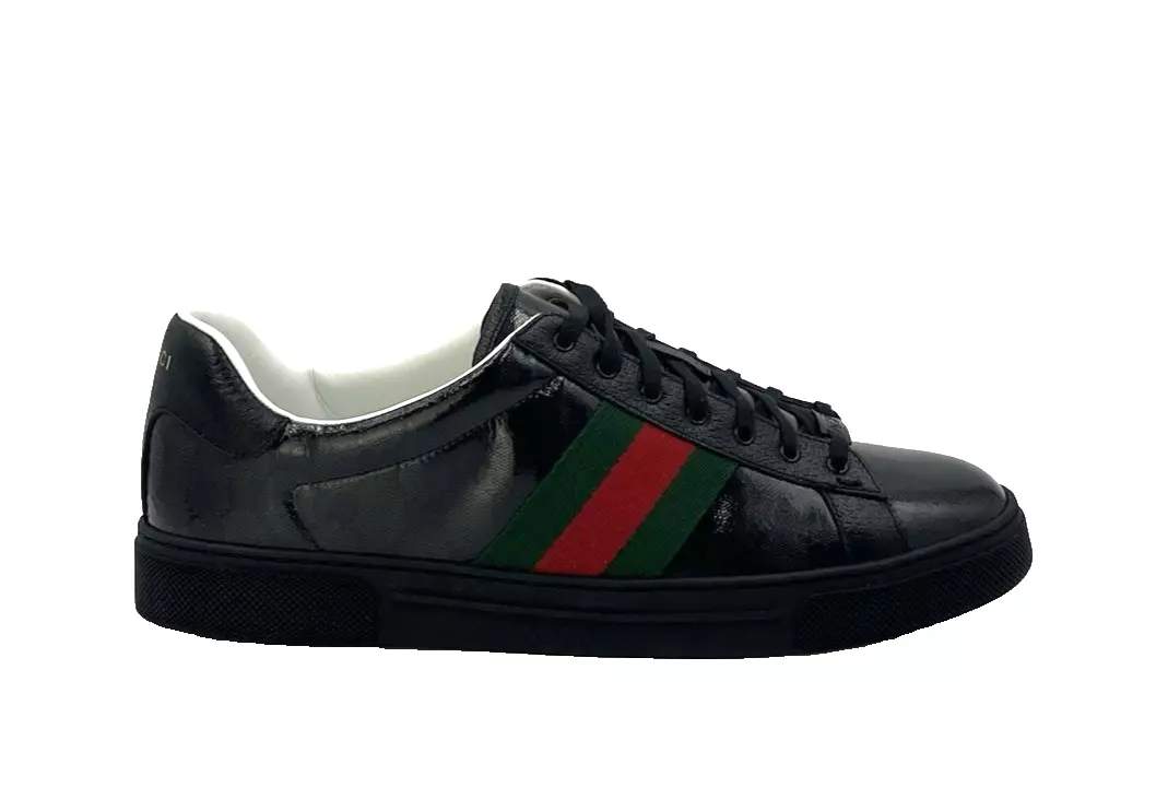 Baskets en toile cristal noir GUCCI Ace GG