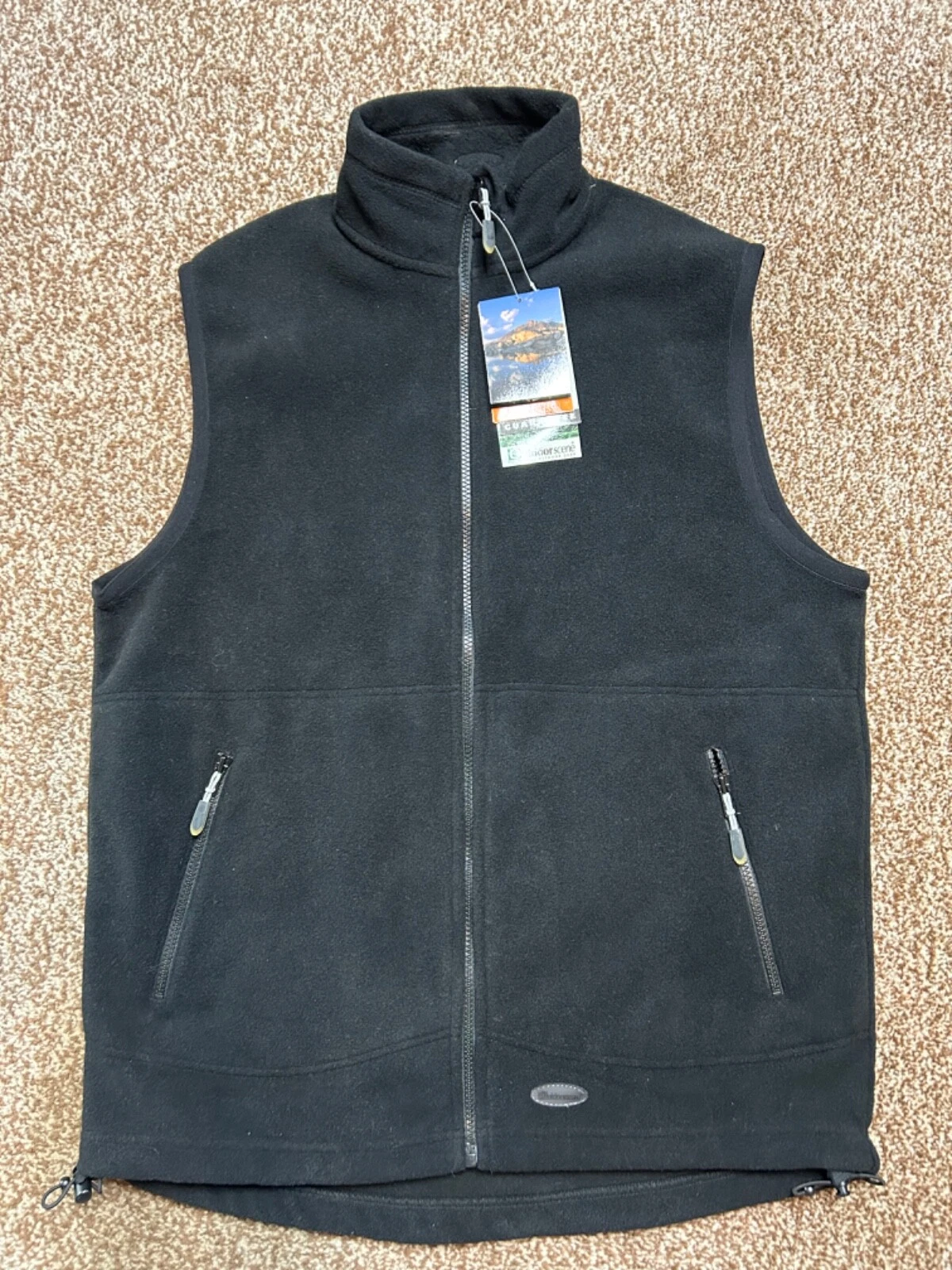 OUTDOOR SCENE Mens Gilet Model Norther Black Fleece Bodywarmer Size Medium BNWT