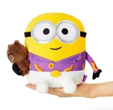 LINE FRIENDS Official Goods Brown WITH MINIONS BOB Bedtime Bob COSTUME PLUSH NWT