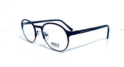 REIS'S EYEWEAR ZG0014 C2 ROUND PANTO MATTE BLACK RX EYEGLASSES 50-20-140 MM