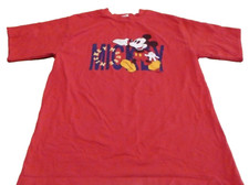 Vtg. Walt Disney Mickey Mouse Large Red T-Shirt Made in USA 100% Cotton