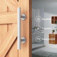 10/12'' Stainless Steel Sliding Barn Door Handles and Pulls Flush Hardware Set