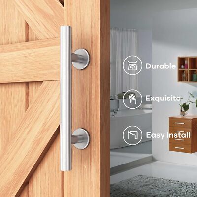 10/12'' Stainless Steel Sliding Barn Door Handles and Pulls Flush Hardware Set