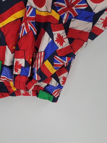 Vintage Y2K Lavon Silk International World Flag Jacket Size M Zip Front Retro - Picture 11 of 11