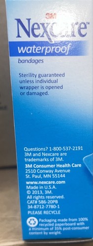 Nexcare Waterproof Clear Bandages ONE SIZE 20ct ( 3 boxes ) - Picture 3 of 4