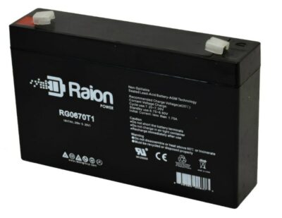 Raion Power 6V 7Ah Replacement SLA Battery For Sealed Lead Acid 6 Volt 7 Amp