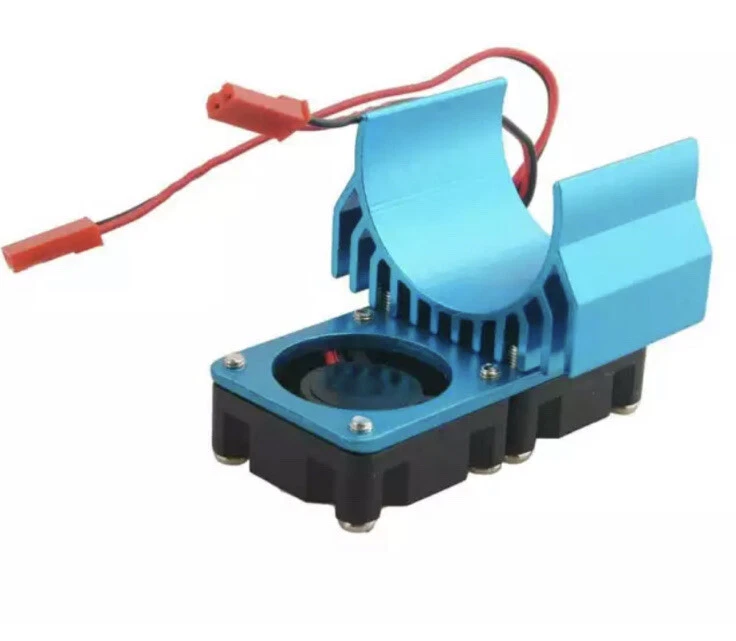 HSP RC Aluminium Heat Sink DC5V Blue Motor Cooling Fan 1/10 540 Motor Dual Fan - Image 2 of 4