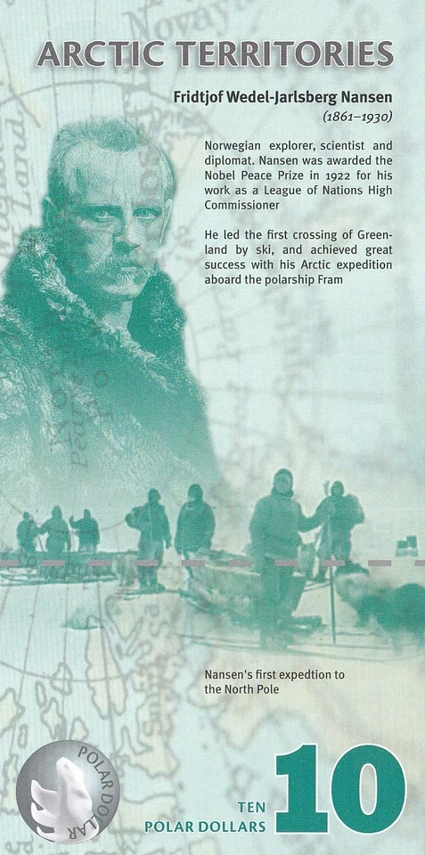 Arctic Territories 10 Dollars 2010 Polymer Specimen UNC - Image 2 of 3