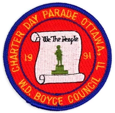 1991 Charter Day Parade Ottawa Illinois W.D. Boyce Council Patch Boy Scouts BSA