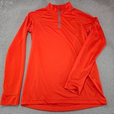 Under Armour Sweater Mens Small Orange Heatgear 1/4 Zip Pullover Sweatshirt