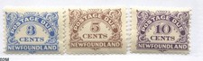 Newfoundland 1949 Postage Dues 3, 5 and 10 cents mint NH