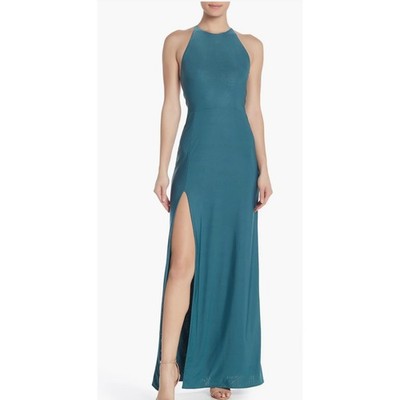 LOVE X DESIGN NWOT Slinky Halter Maxi Dress in Teal. Size M | eBay