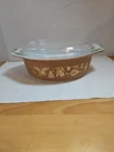 Vintage Pyrex 1.5 Quart Oval Covered Casserole Dish Featuring Early Americn Pat.