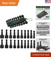 Portable 20PCS Nut Driver Set - Black Phosphate Coated for Corrosion Resistance