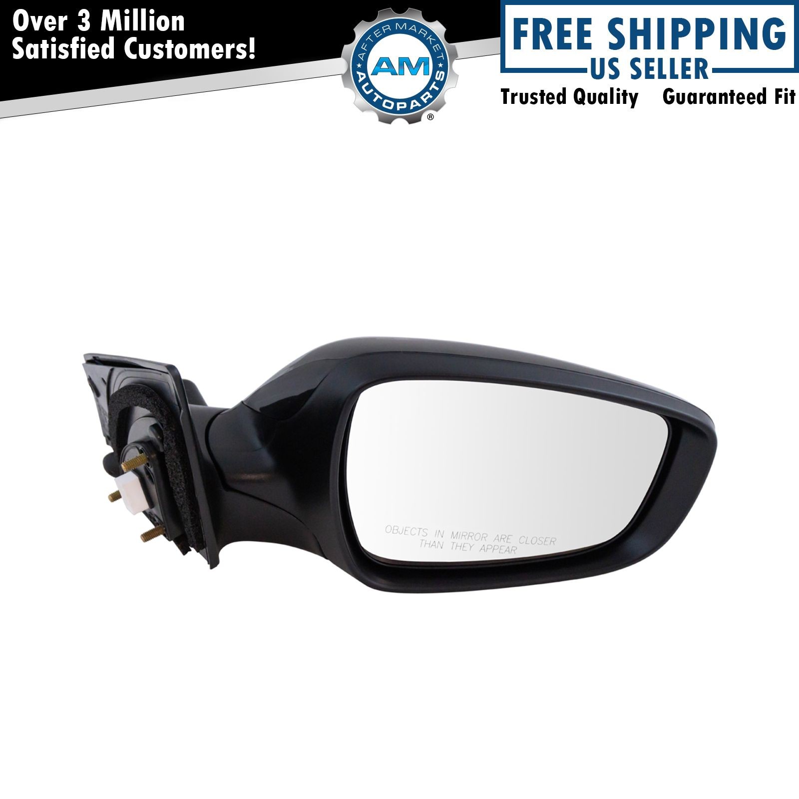 Mirror Power Smooth Black RH Passenger Side for Hyundai Elantra New