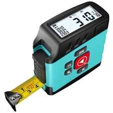 Digital Tape Measure 16 Ft, 2.4 LCD Display, 6 metric and imperial units, Eas...