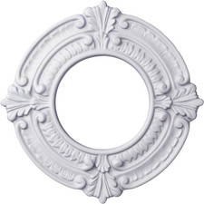 Ekena Millwork CM09BN Benson Ceiling Medallion, 1 Count (Pack of 1), Primed